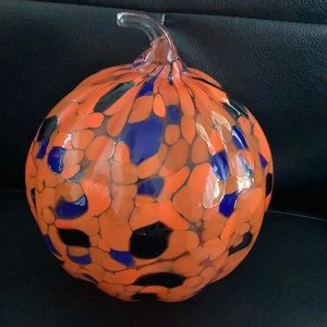 Glass pumpkin decor